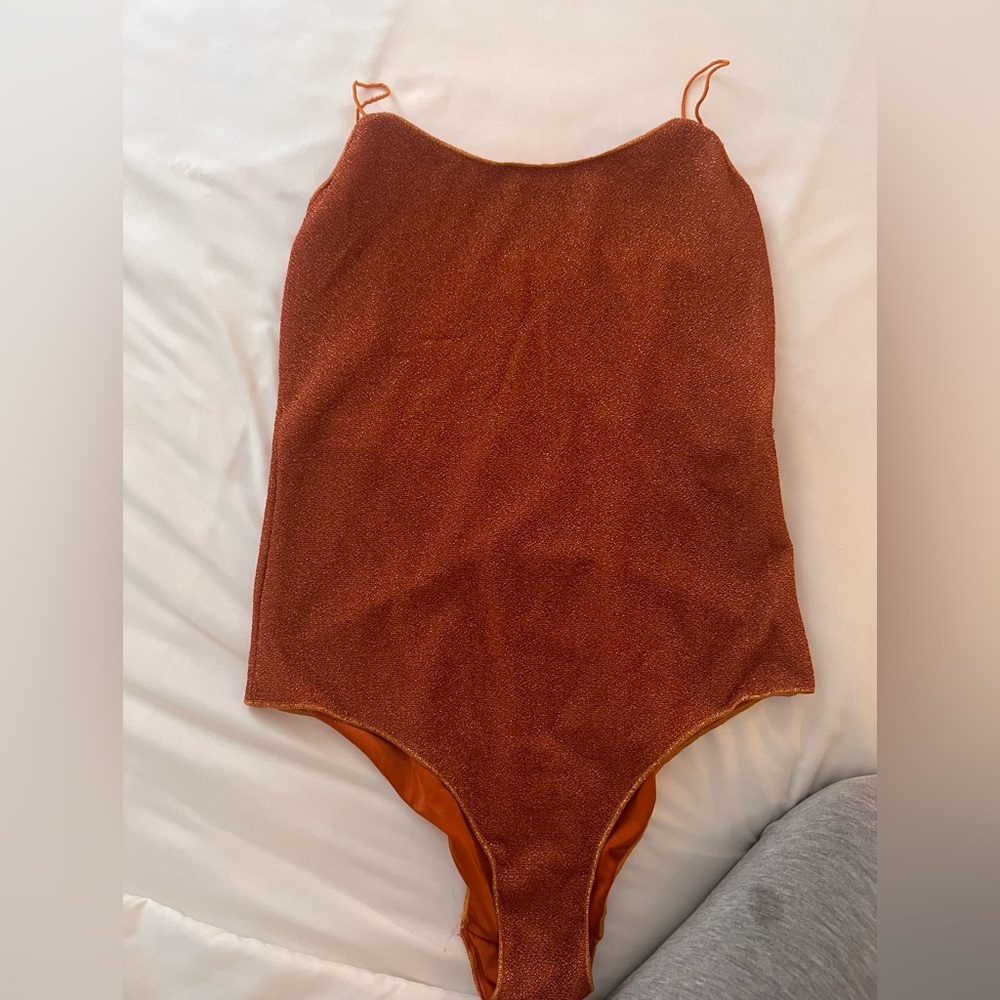 Rust/Glitter Oseree one piece bathing suit